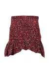 Saint Laurent Ruffled Abstract-print Mini Skirt In Multi
