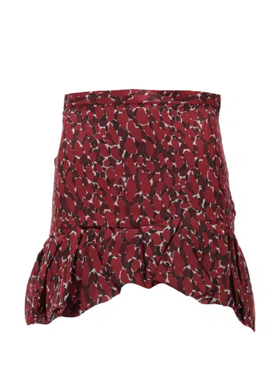 SAINT LAURENT SAINT LAURENT JUPE MOUSSELINE FAUVE ABSTRAIT