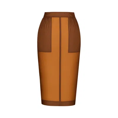 Pre-owned Saint Laurent Jupe Toile Parachute 'cognac' | Brown | Women's Size 38
