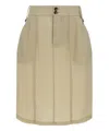 Saint Laurent Jupe Twill Bemberg Mini Skirt In Beige
