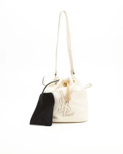 Saint Laurent Kahala Shoulder Bag In White