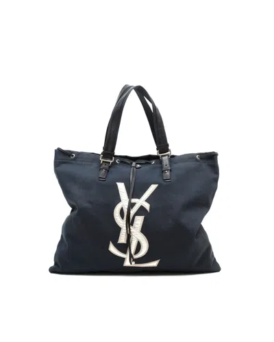 Saint Laurent Kahala Tote Bag In Blue