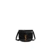 Saint Laurent Kaia Croco Shoulder Bag In Black