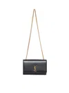 Saint Laurent Kate Small Ysl Shoulder Bag In Leather In Black