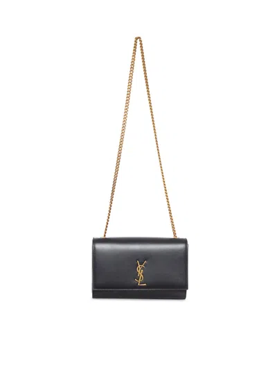 Saint Laurent Kate Bag In Smooth Leather In Black