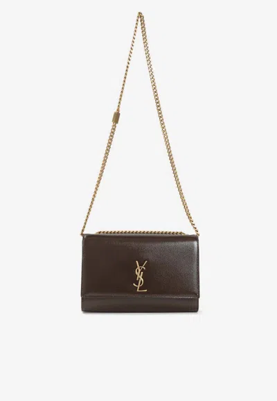 Saint Laurent Kate Crossbody Bag Chain Strap Bronze In Brown