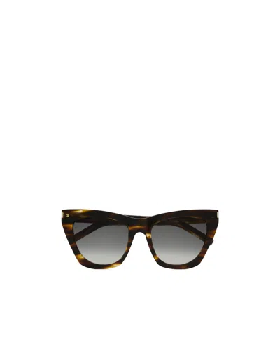 Saint Laurent Kate Cat-eye Frame Sunglasses In Black
