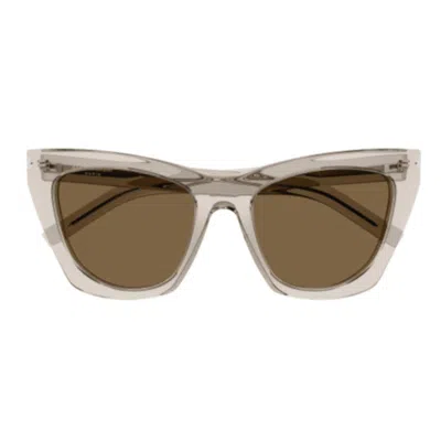 Saint Laurent Kate Cat-eye Frame Sunglasses In Brown