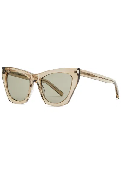 Saint Laurent Kate Cat-eye Sunglasses In Transparent