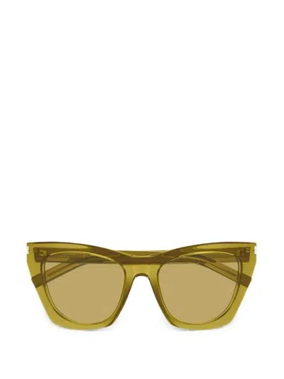Saint Laurent Kate Cat-eye Sunglasses In Green
