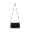Saint Laurent Kate Embossed Alligator Woc In Black