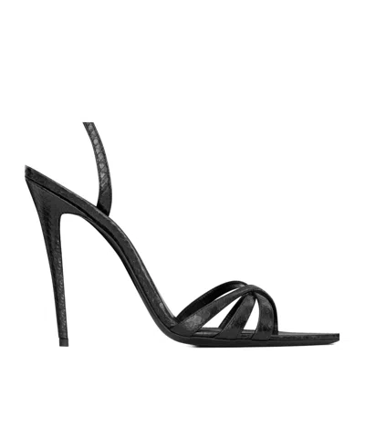 Saint Laurent Kate Slingback Heeled Sandals In Multi