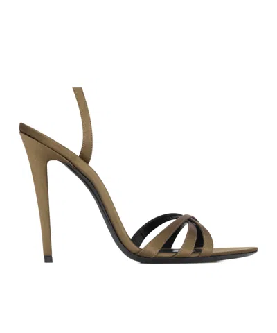 Saint Laurent Kate High-heeled Sandals In Brown