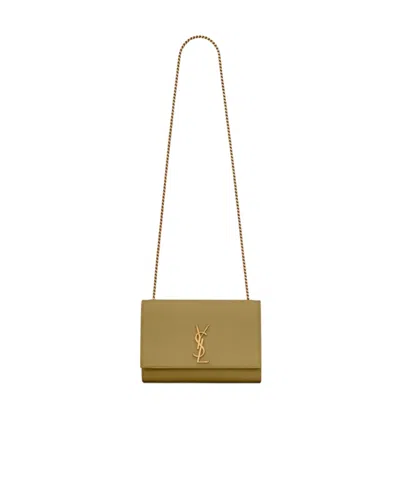 Saint Laurent Kate Leather Crossbody Bag In Green