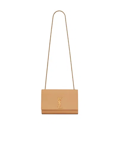 Saint Laurent Kate Leather Crossbody Bag In Nude