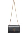Saint Laurent Kate Small Ysl Shoulder Bag In Leather In Black