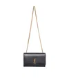 Saint Laurent Kate Leather Shoulder Bag In Black