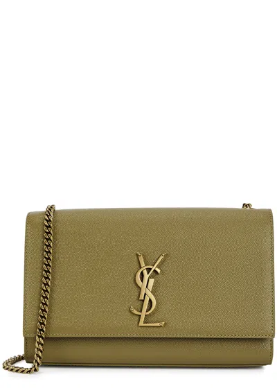 Saint Laurent Kate Medium Leather Shoulder Bag, Shoulder Bag, Olive