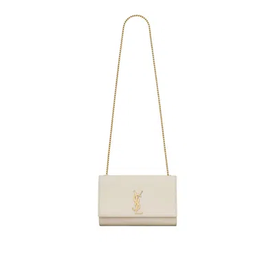 Saint Laurent Kate Medium Shoulder Bag In White