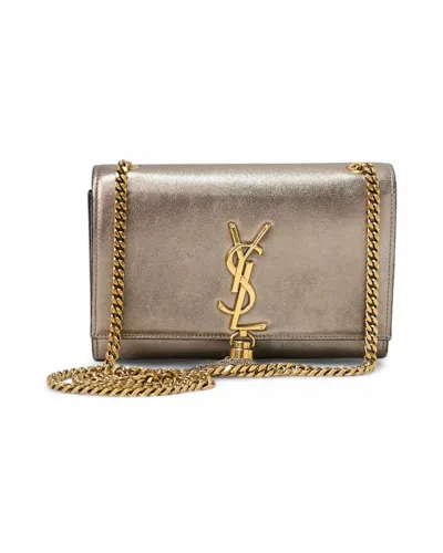 Saint Laurent Kate Nappina Small Gold Laminated In Neutral