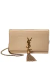 Saint Laurent Kate Patent Wallet On Chain In Brown