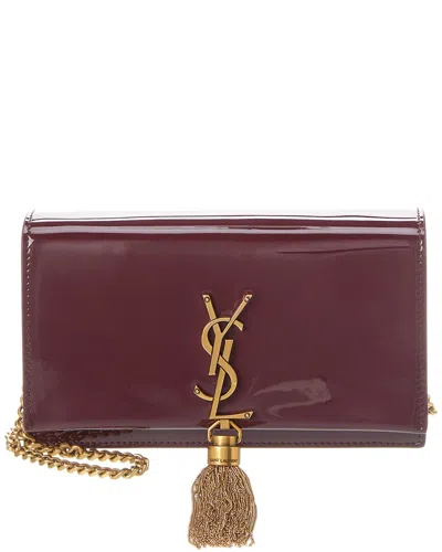 Saint Laurent Kate Patent Wallet On Chain In Red