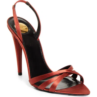 Saint Laurent Kate Pointed Toe Slingback Sandal In Multi