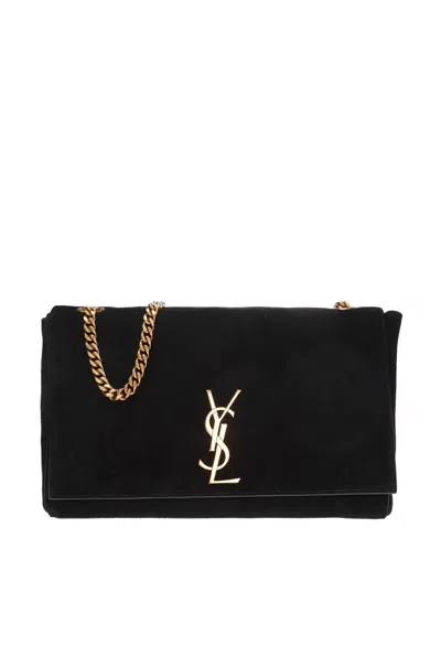 Saint Laurent Kate Reversible Shoulder Bag In Black