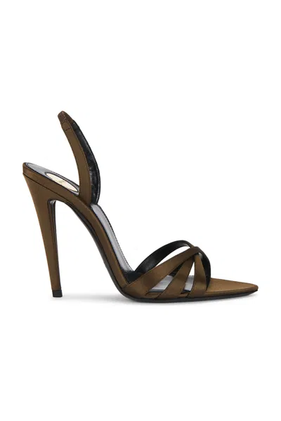 Saint Laurent Kate Satin Sandals Open Toe Straps In Multi