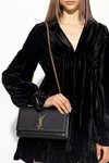 Saint Laurent Kate Monogram Medium Leather Shoulder Bag In Black