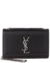 Saint Laurent Kate Small Grain De Poudre Leather Shoulder Bag In Black