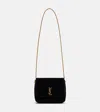 Saint Laurent Kate Suede Shoulder Bag In Black
