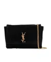 Saint Laurent Kate Medium Reversible Ysl Crossbody Bag In Suede And Smooth Leather In Black