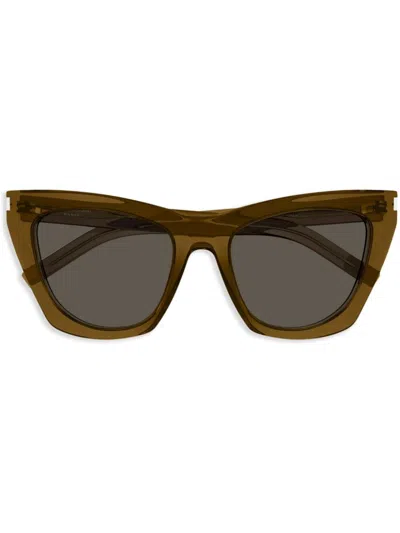 Saint Laurent Eyewear Kate Cat Eye Frame Sunglasses In Brown
