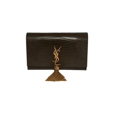 Pre-owned Saint Laurent Kate Tassel Chain Wallet 'dark Sea Weed' | Black | Women's Size Onesize