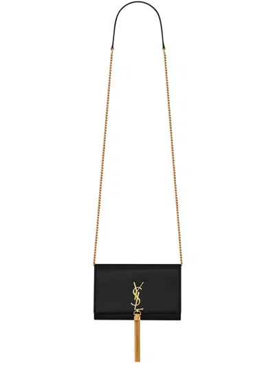 Saint Laurent Kate Tassel-embellished Crossbody Bag In 1000 -nero