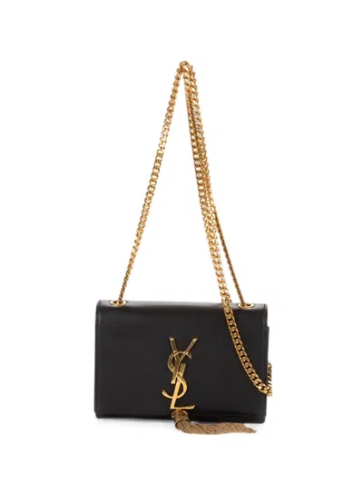 Pre-owned Saint Laurent Kate Tassel Shoulder Bag In Black