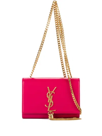 Pre-owned Saint Laurent Kate Tassel Shoulder Bag In Pink