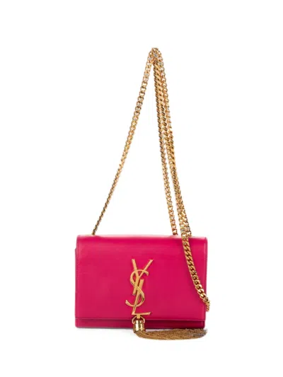 Pre-owned Saint Laurent Kate Tassel Shoulder Bag In Pink