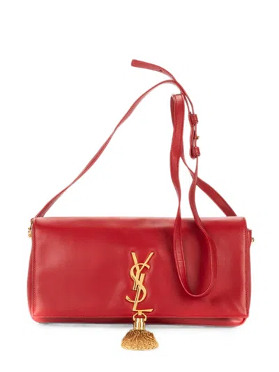 Pre-owned Saint Laurent Kate Tassel Shoulder Bag In Red