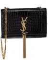 Saint Laurent Kate Tassel Small Croc-embossed Leather Shoulder Bag