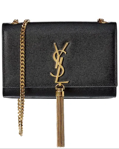 Saint Laurent Kate Tassel Small Leather Wallet On Chain In Burgundy