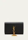 Saint Laurent Kate Xs Ysl Monogram Grain De Poudre Wallet On Chain In Black