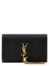 Saint Laurent 'kate' Wallet With Chain Strap And Tassel Detail In Black