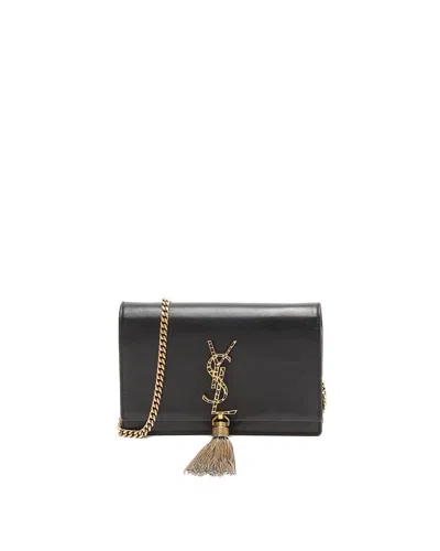 Pre-owned Saint Laurent Kate Wallet On Chain Bag In Black