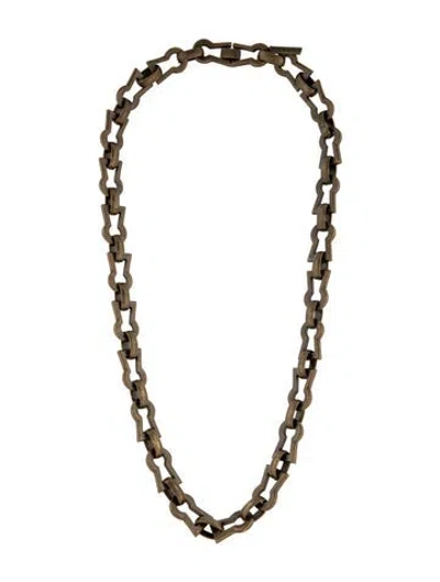 Pre-owned Saint Laurent Key Hole Chain Necklace, 23.25" In Multicolor
