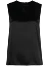 Saint Laurent Keyhole-detail Silk Tank Top In Schwarz