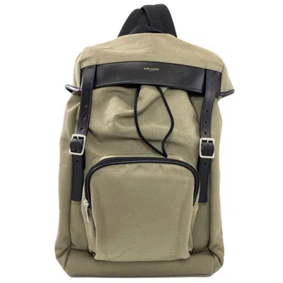 Pre-owned Saint Laurent Khaki Canvas Backpack ()