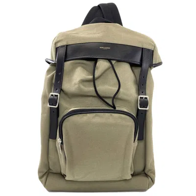 Pre-owned Saint Laurent Khaki Canvas Backpack ()