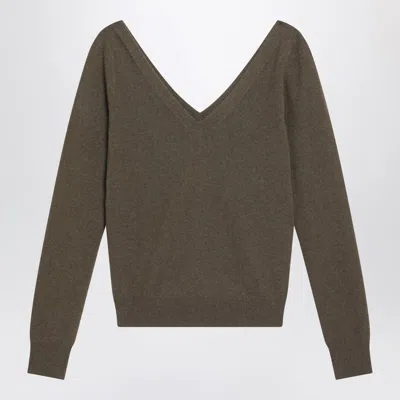 SAINT LAURENT KHAKI CASHMERE SWEATER